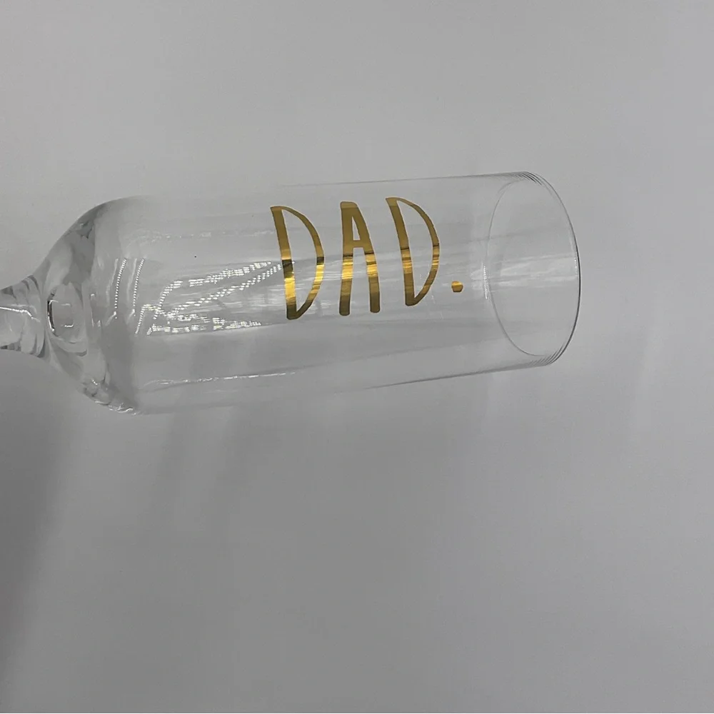 Rae Dunn DAD Pregnancy Announcement Stemmed Champagne Flute Glass Surprise